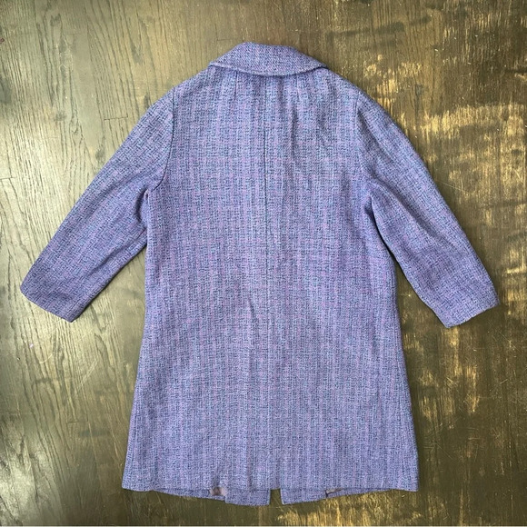50’s Era Original Vintage Harris Tweed Hand Woven Wool Tweed Overcoat Womens M/L - Picture 2 of 3